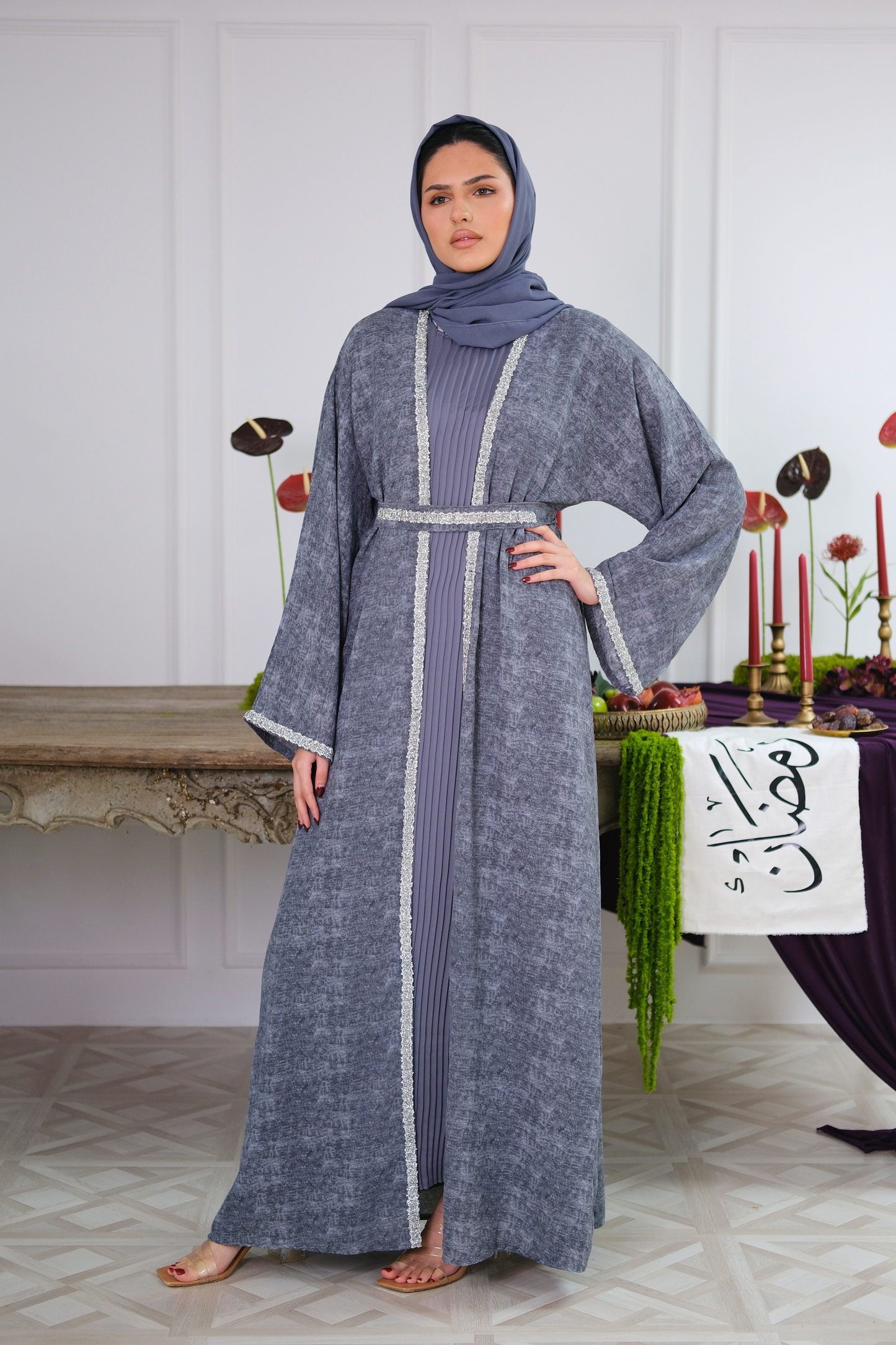 Ashen Drape Abaya