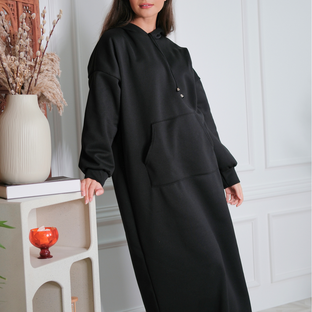 Signature Black Hoodie Dress