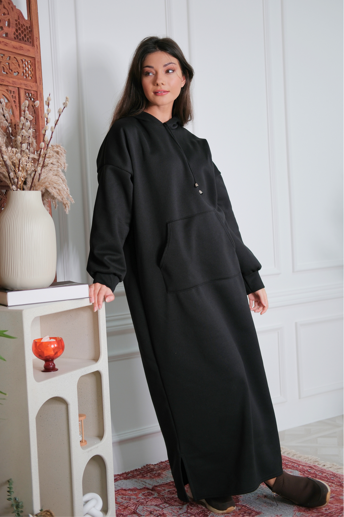 Signature Black Hoodie Dress