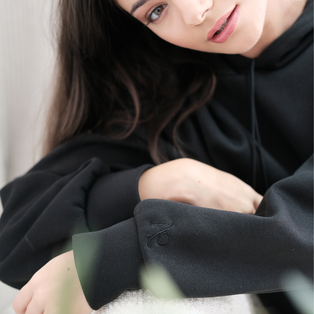 
                      
                        Signature Black Hoodie Dress
                      
                    