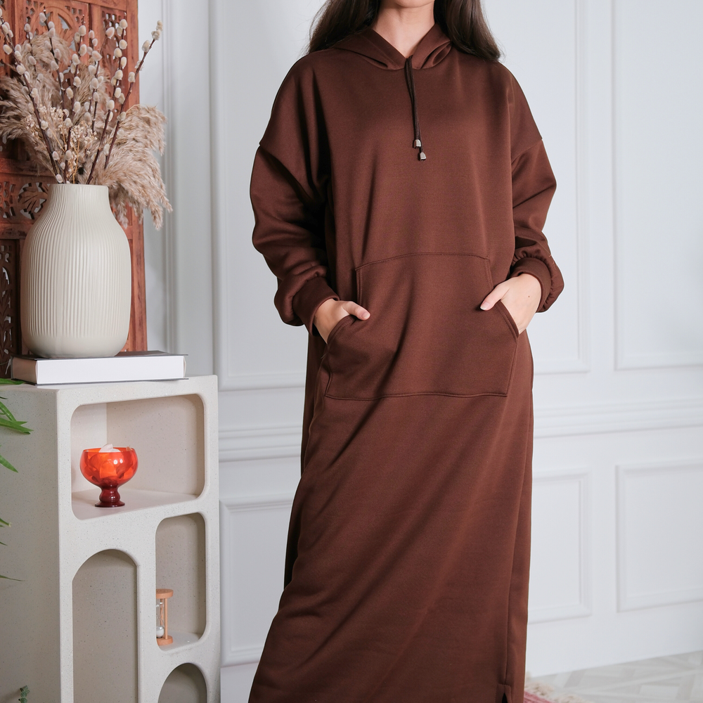 
                      
                        Signature Brown Hoodie Dress
                      
                    