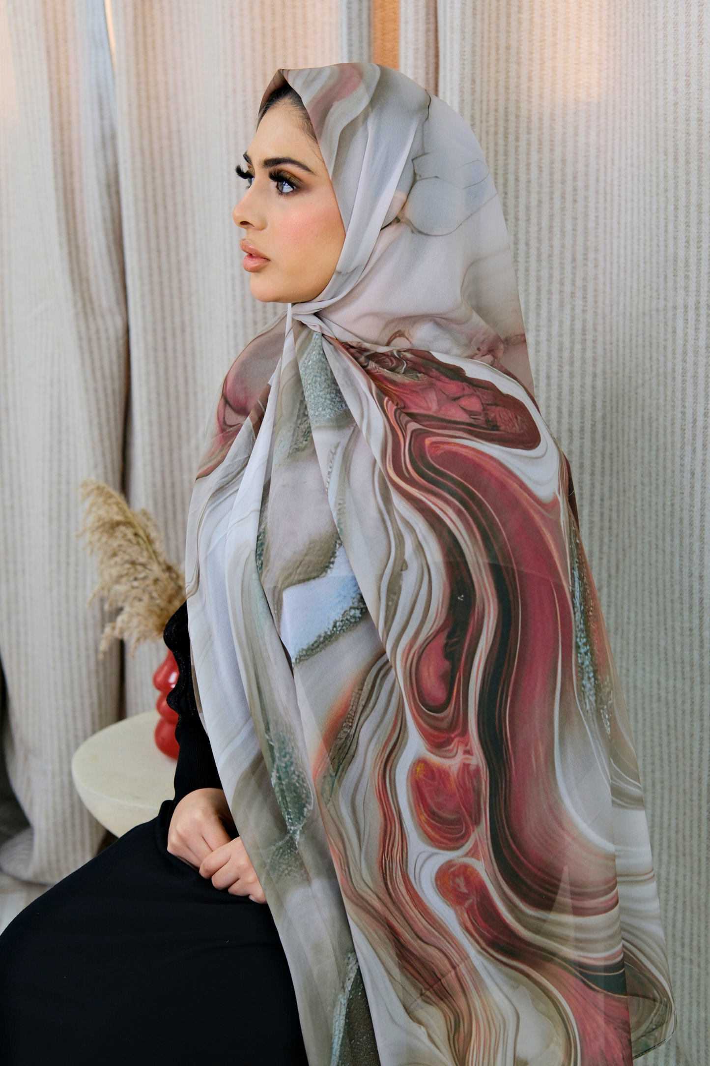 Stone Flow Honey Earth Printed Hijab