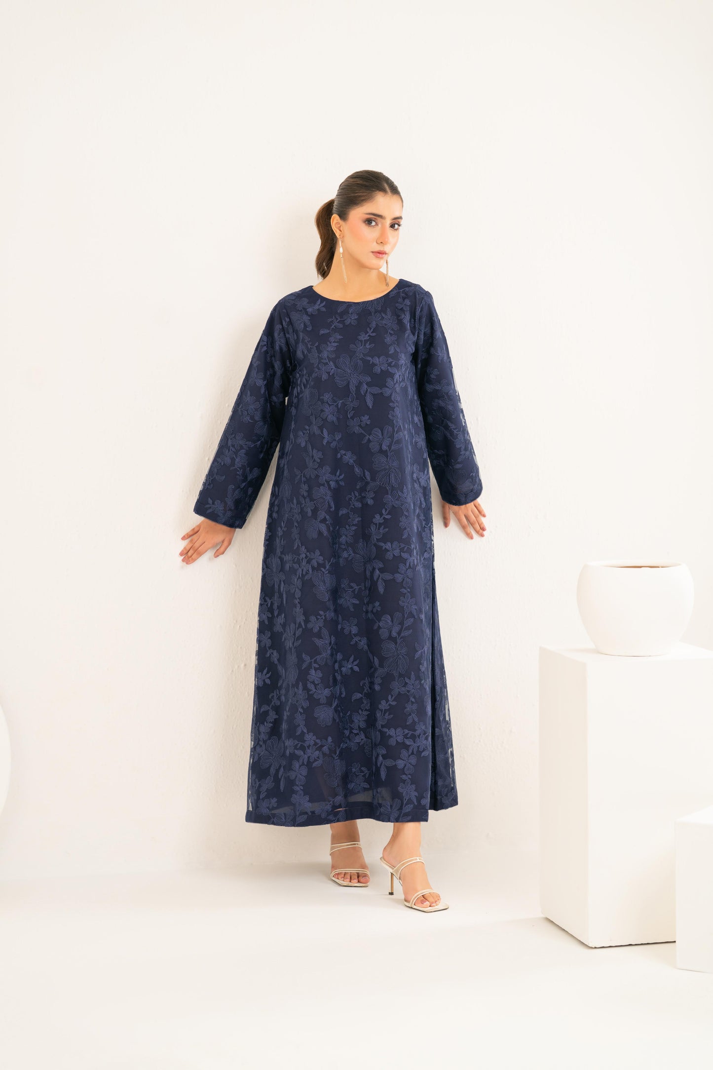 Amara Navy Midi Dress