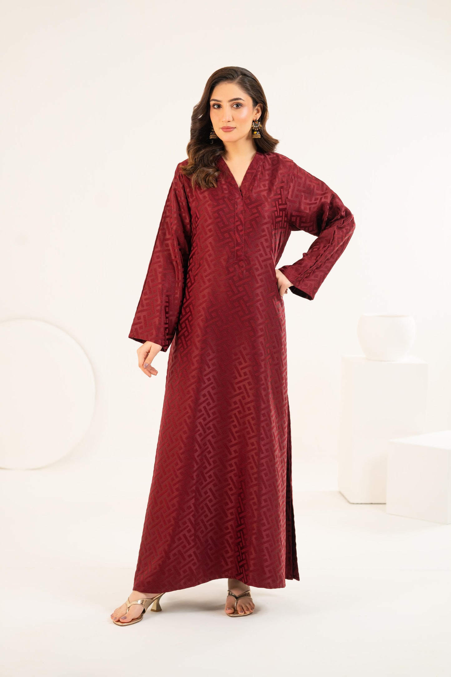 Luxe Maroon Kaftan