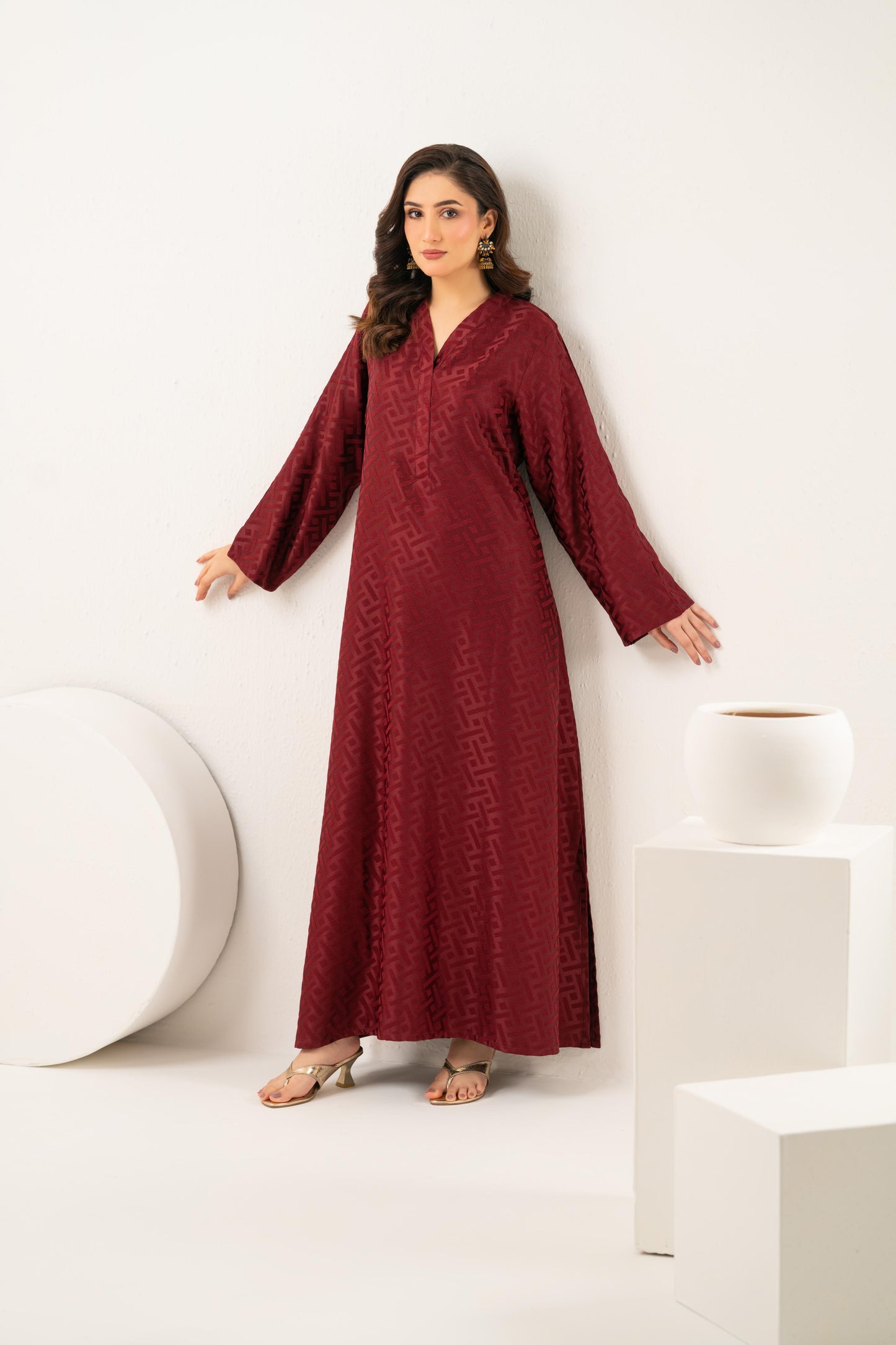 Luxe Maroon Kaftan