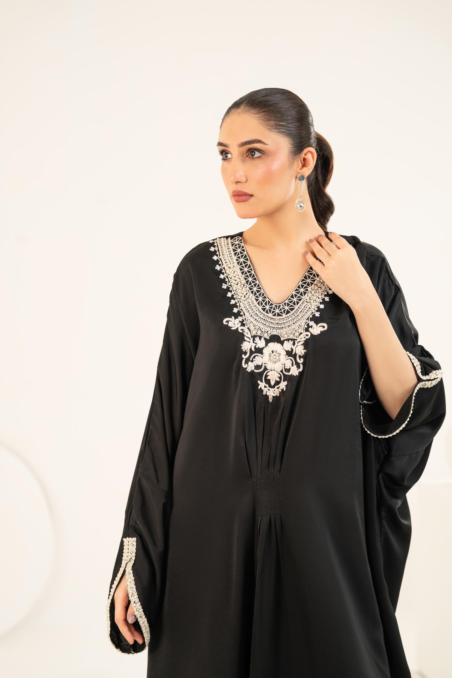 Satin Embellished Kaftan
