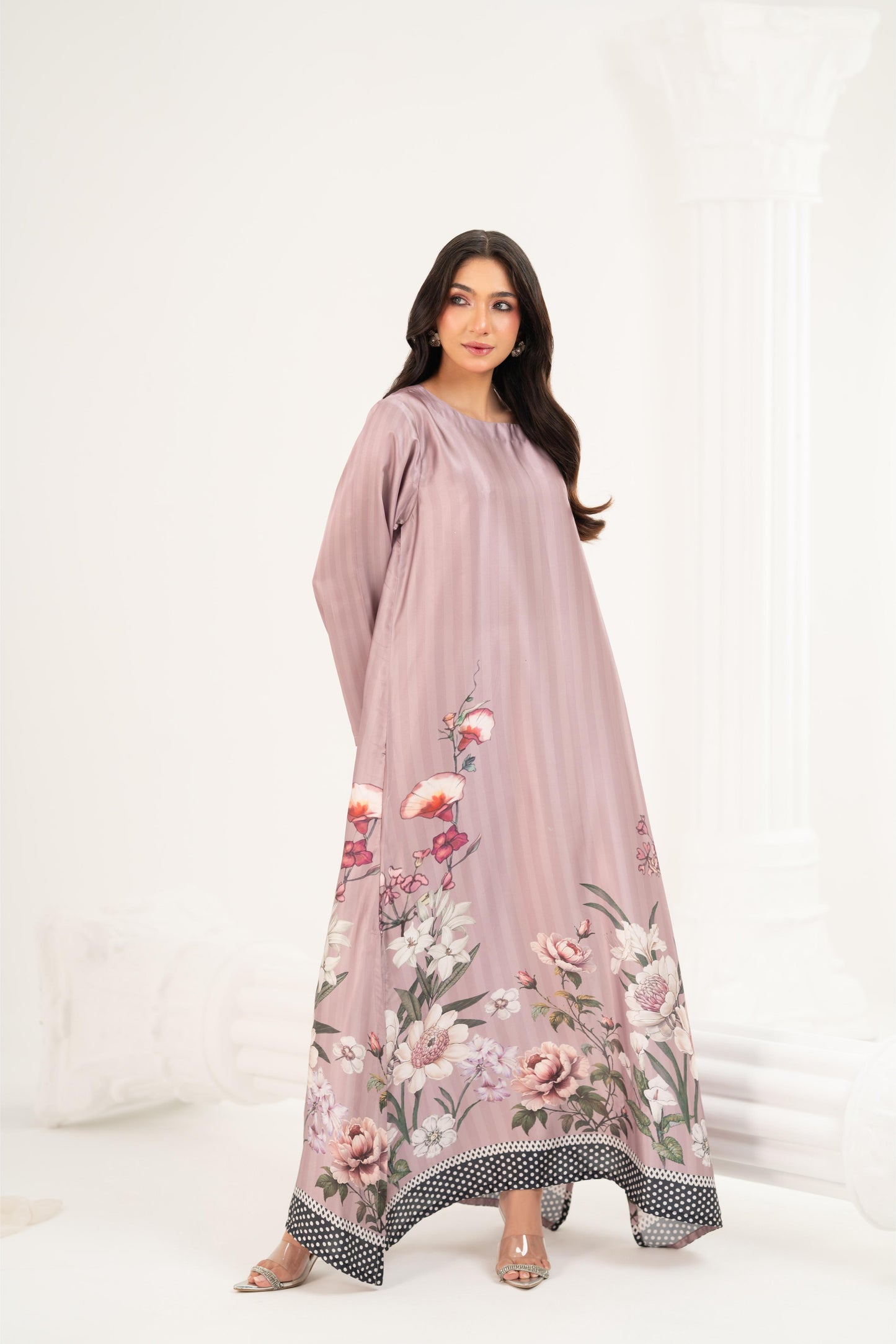 Rose Jardin Satin Kaftan