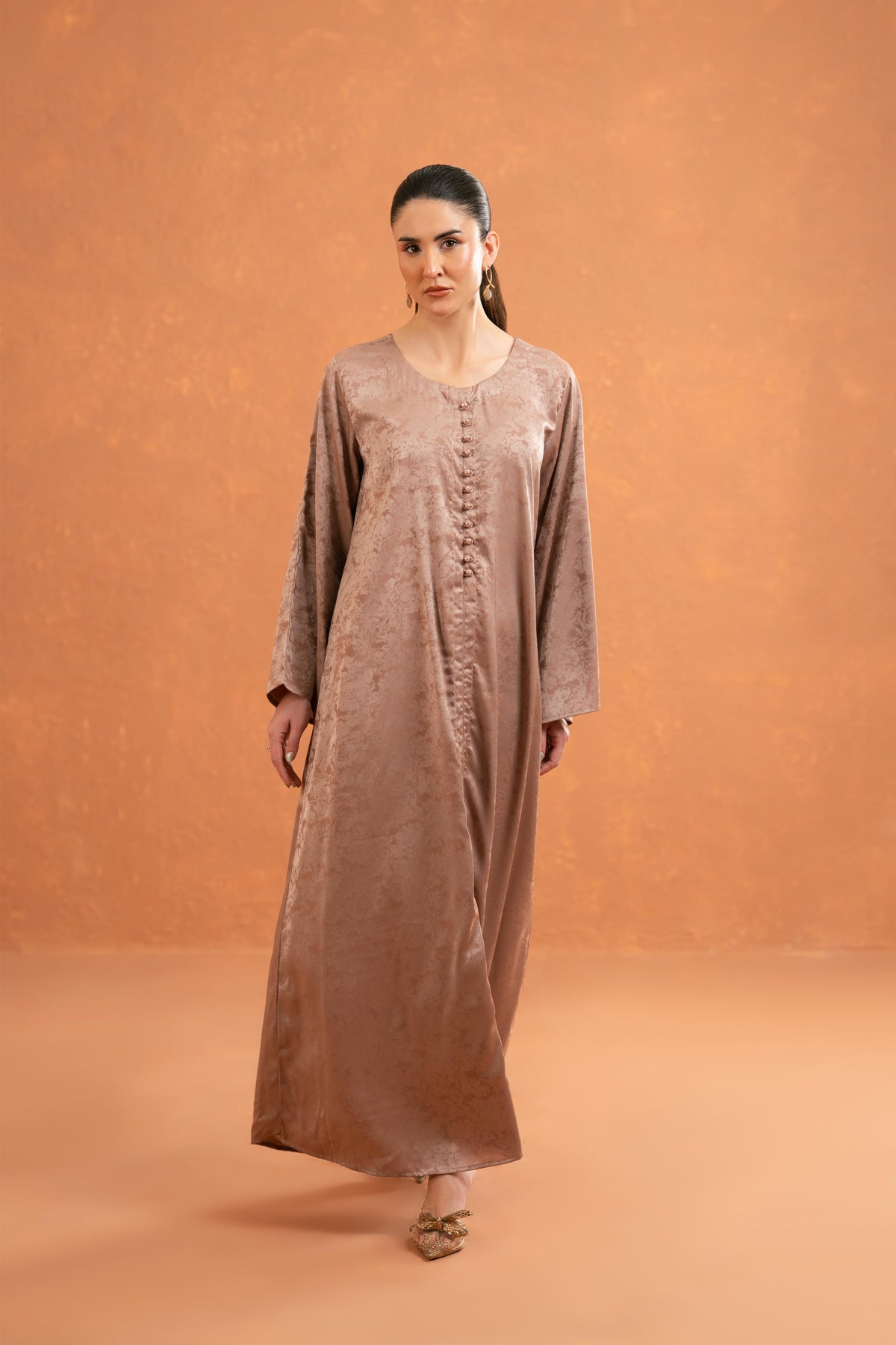 Dusty Satin Jacquard Dress