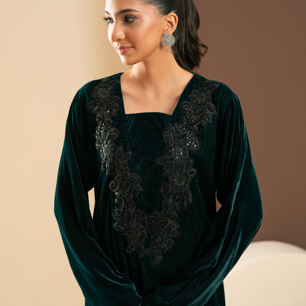 Emerald Velvet Dress