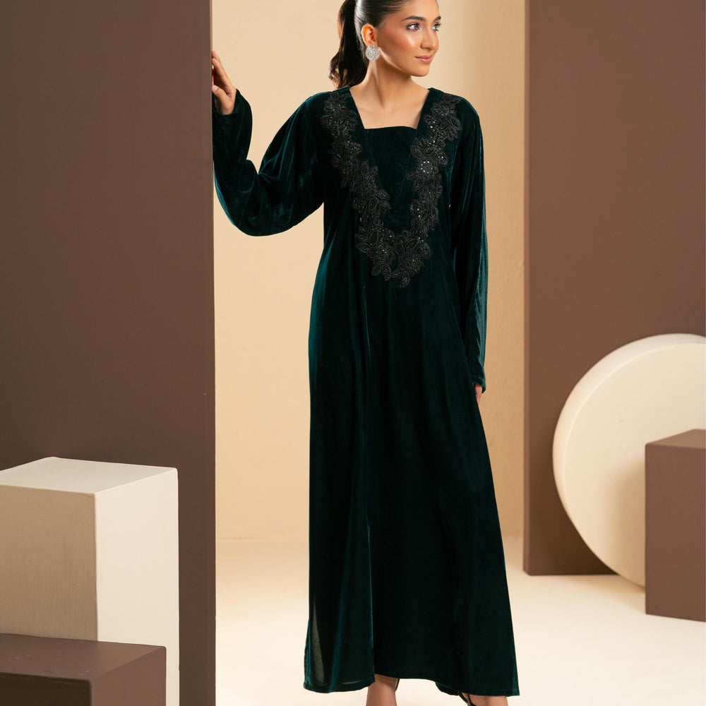 
                      
                        Emerald Velvet Dress
                      
                    