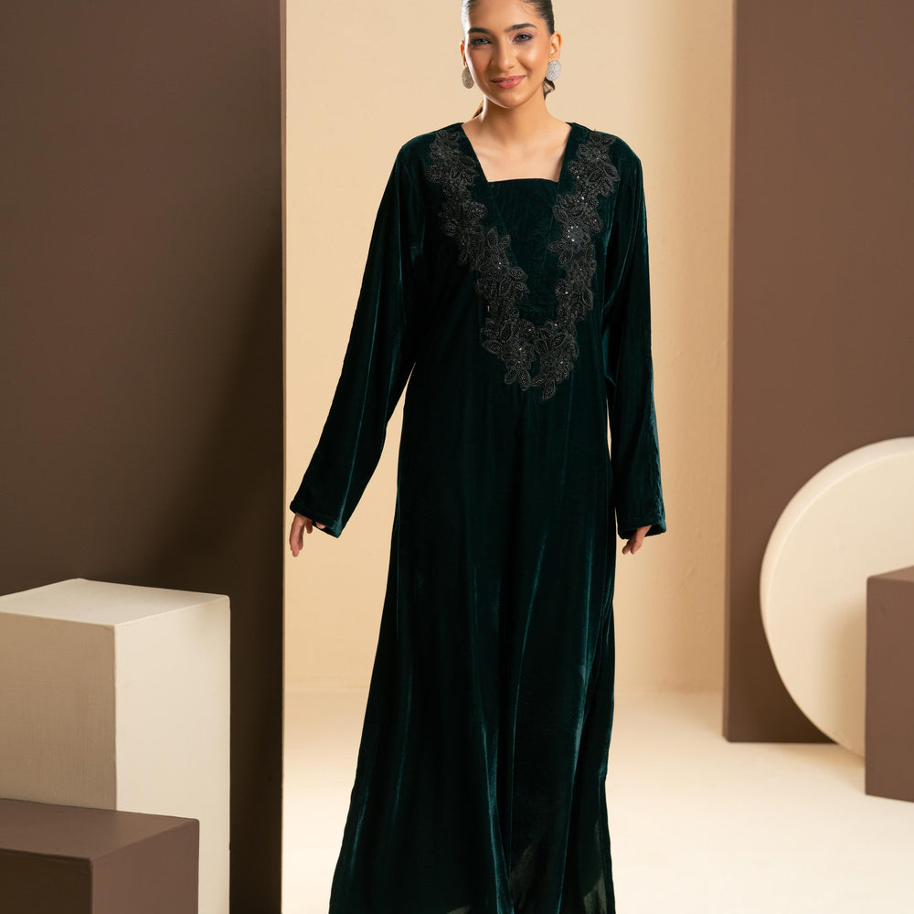 Emerald Velvet Dress