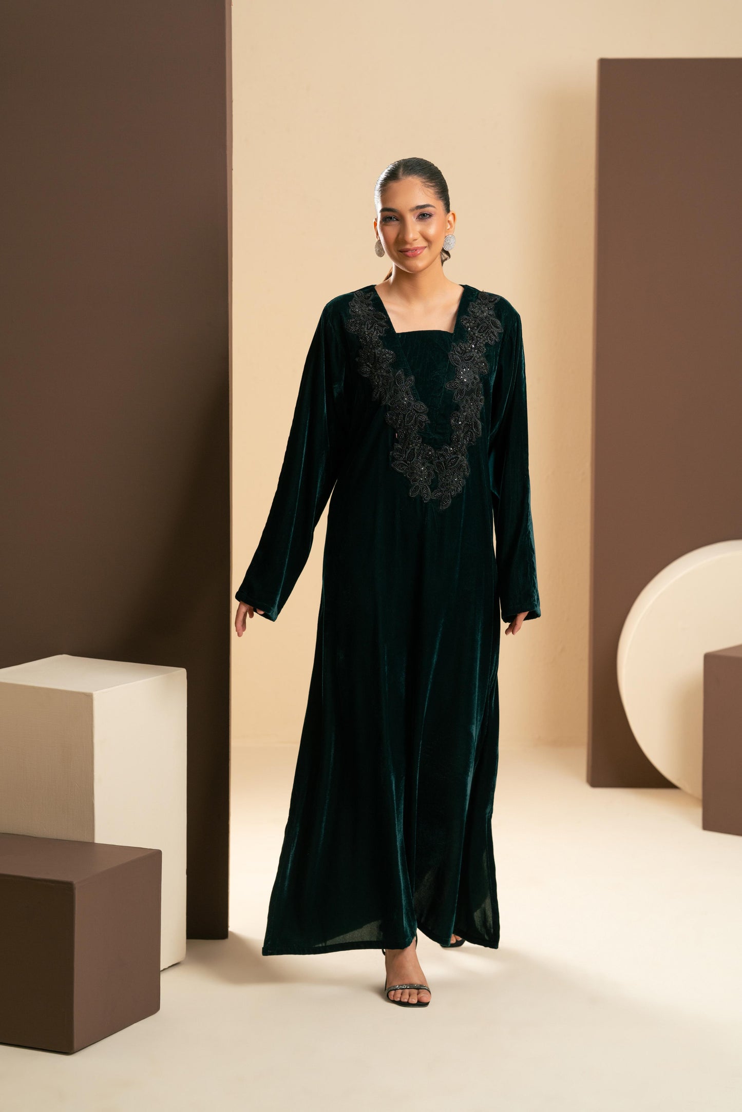 Emerald Velvet Dress