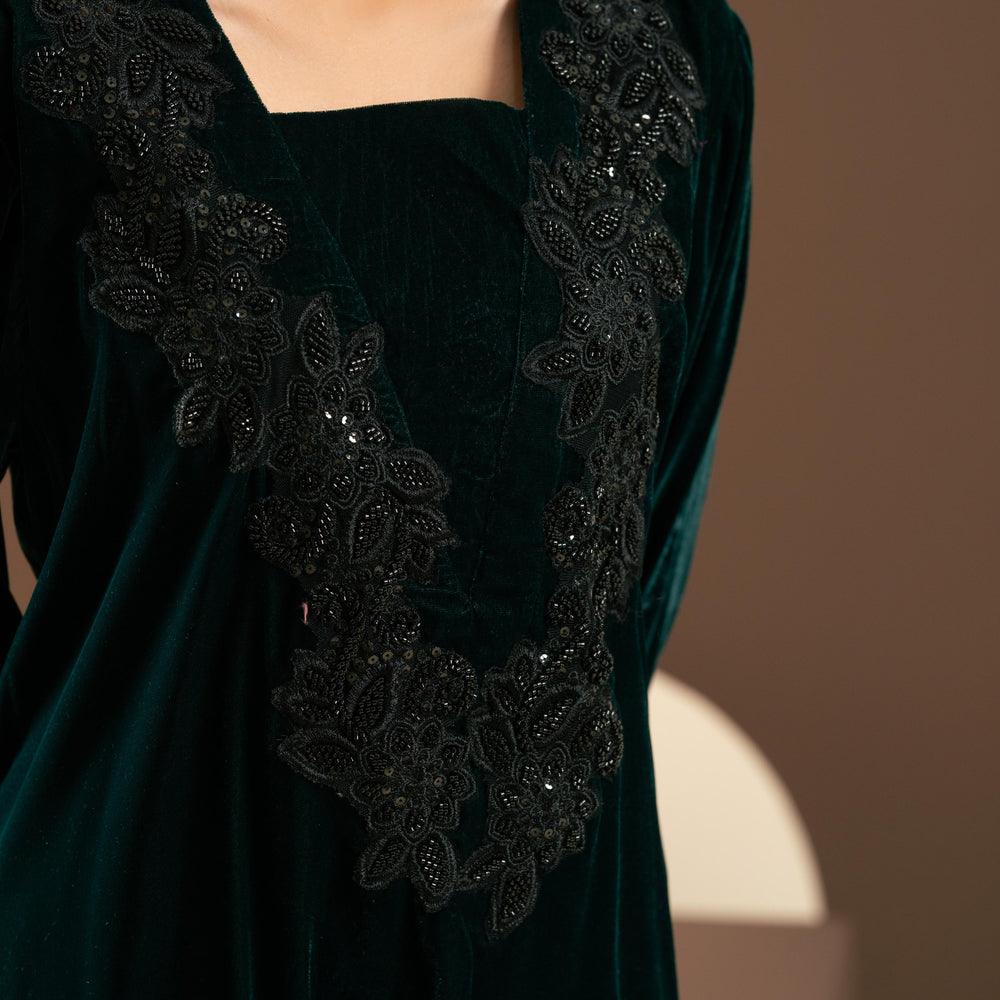 
                      
                        Emerald Velvet Dress
                      
                    
