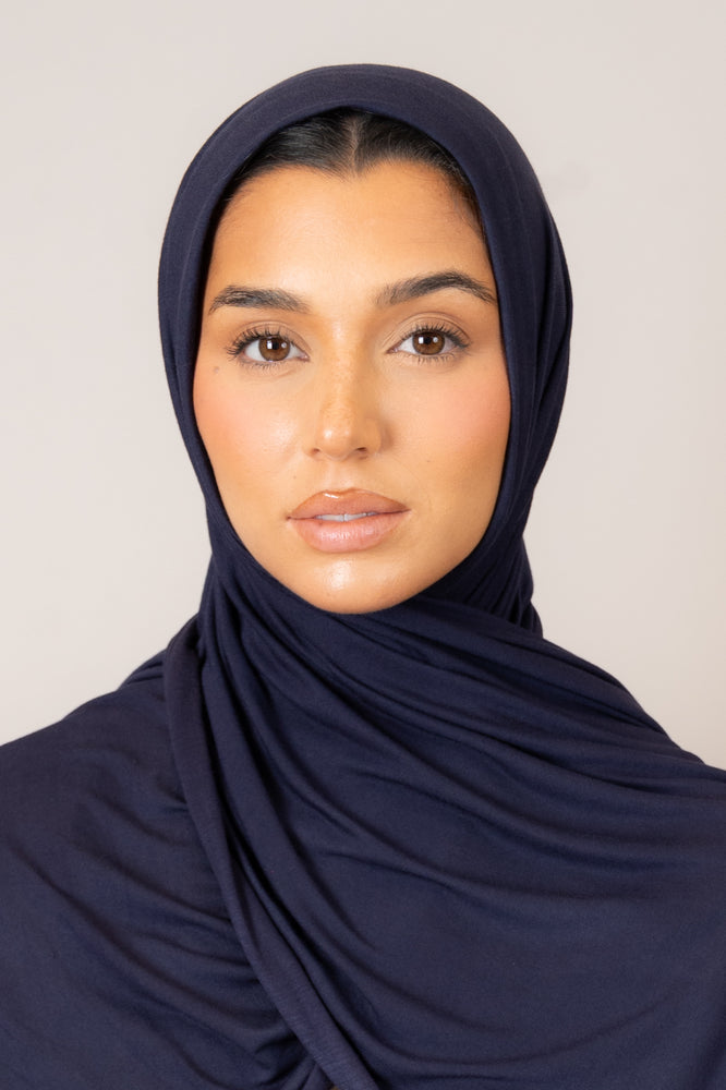Dark Blue Jersey Hijab