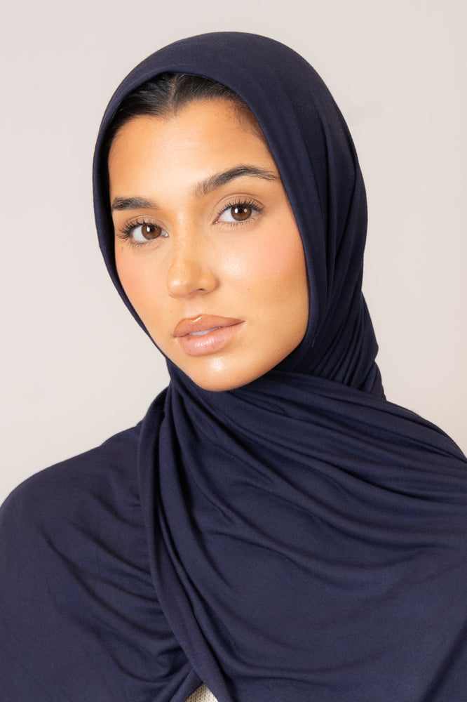 Dark Blue Jersey Hijab