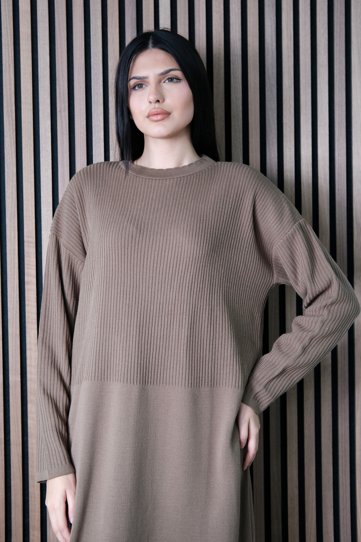 Thea Taupe Dress