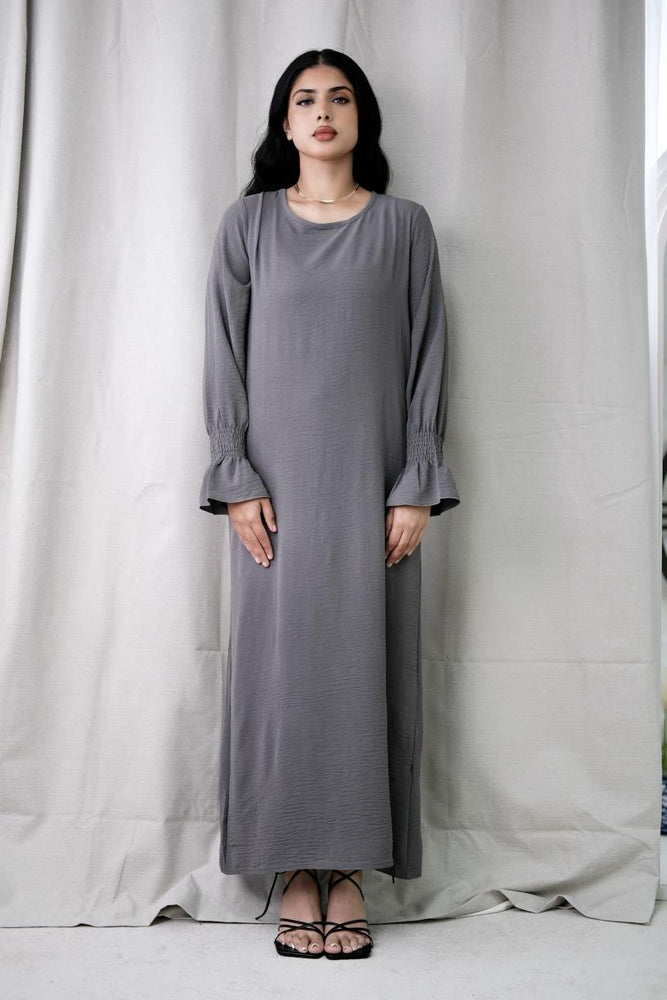 
                      
                        Essential Basic Dark Grey Abaya
                      
                    