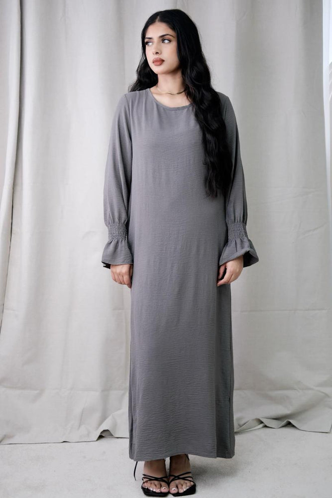 
                      
                        Essential Basic Dark Grey Abaya
                      
                    