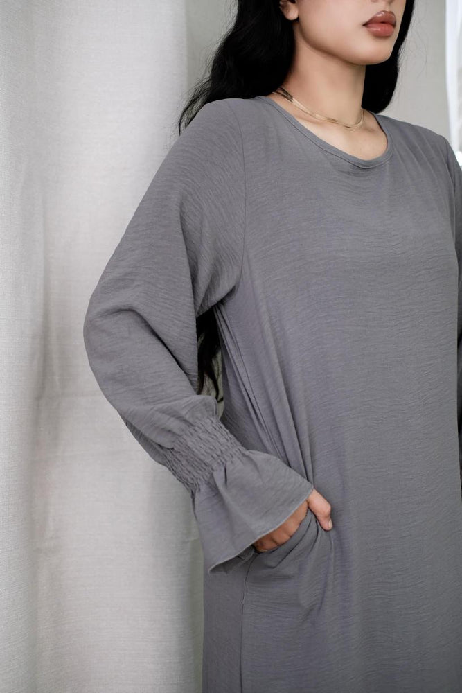 
                      
                        Essential Basic Dark Grey Abaya
                      
                    