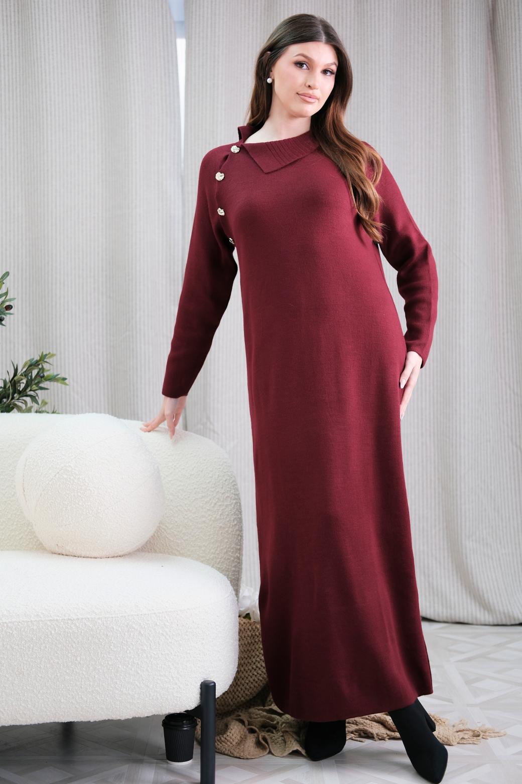 Mirren Burgundy Knit Dress
