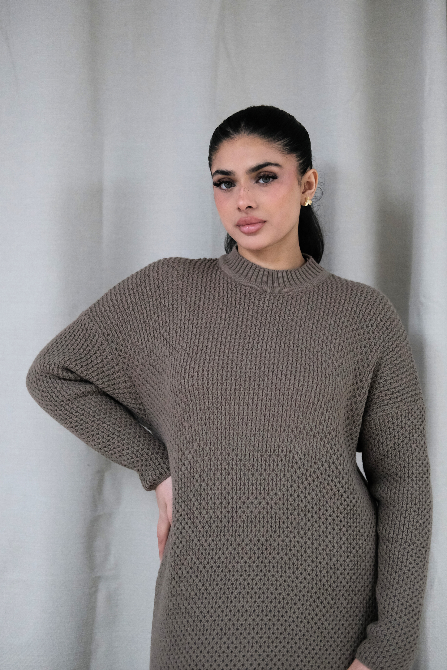 Alma Mocha Knit Dress