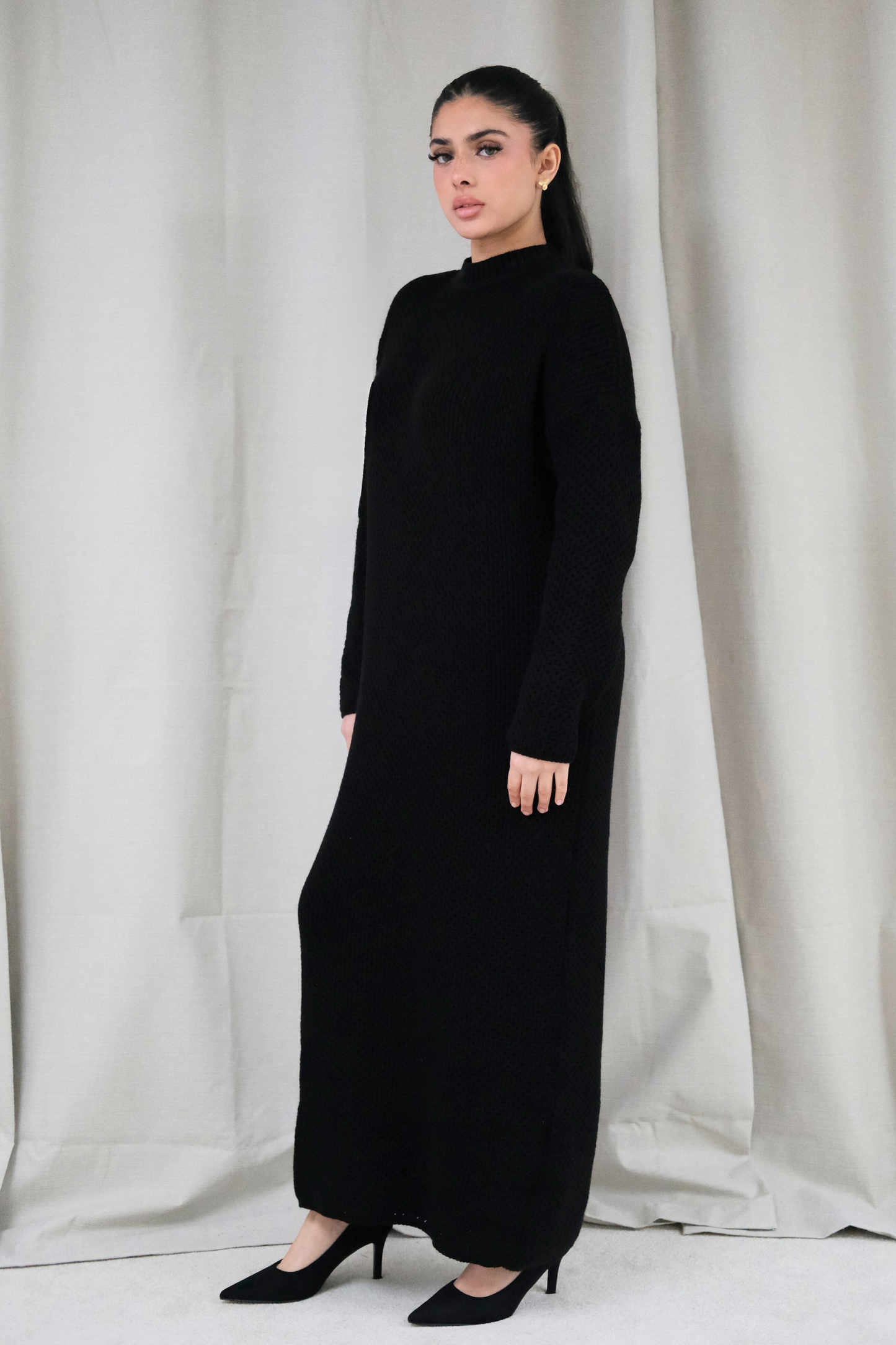 Alma Black Knit Dress