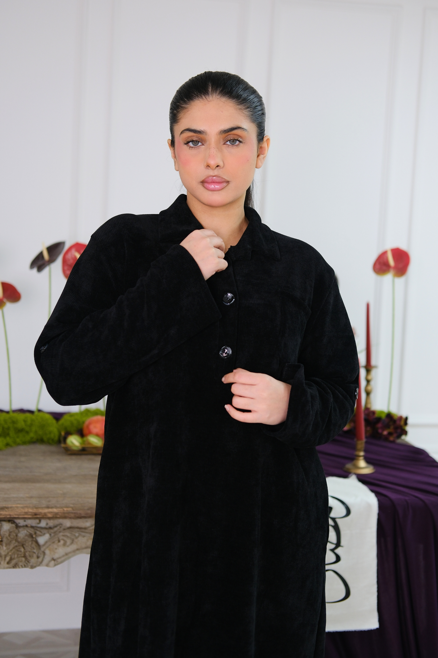 Soft Cord Black Midi