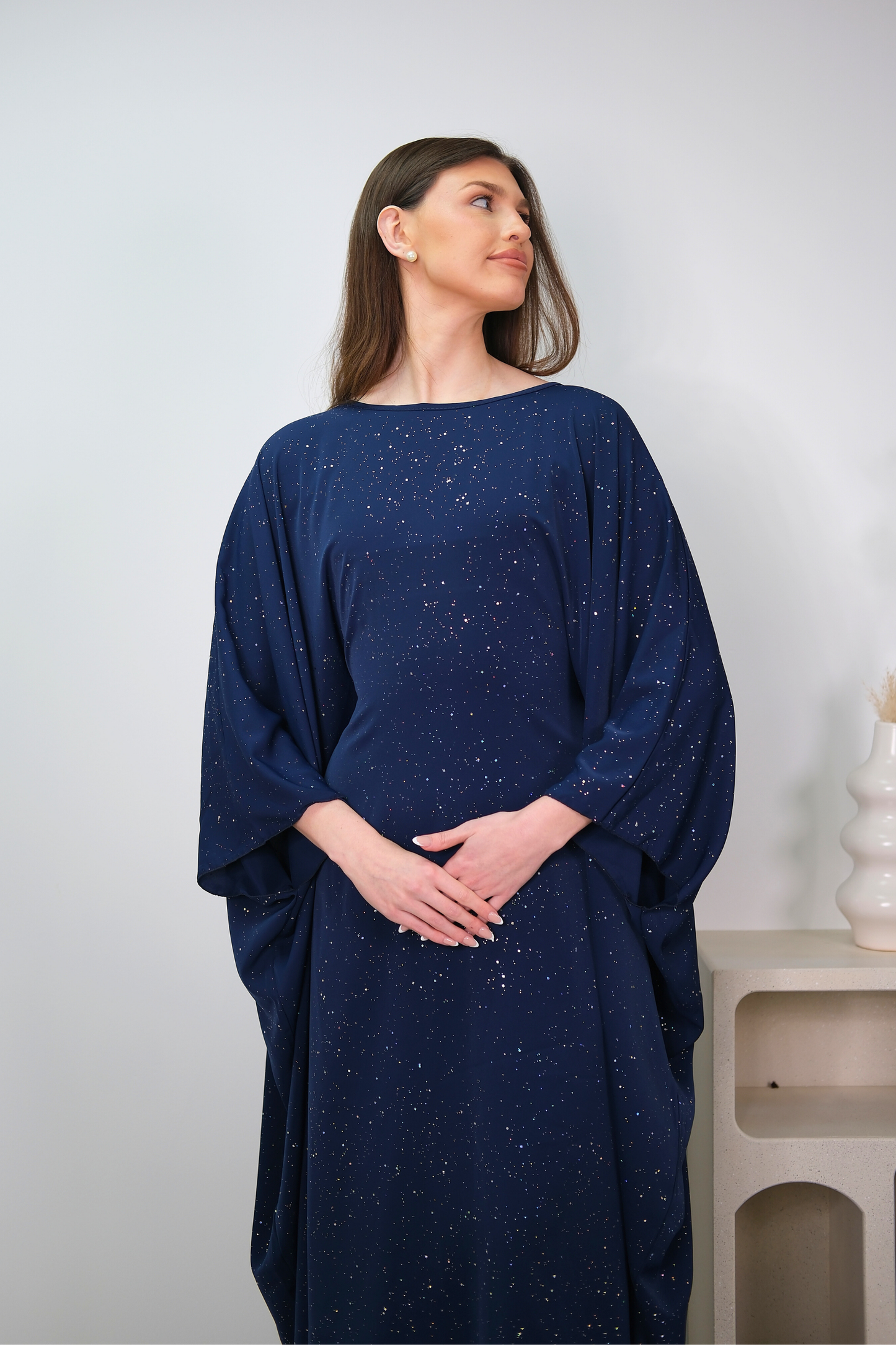 Solea Navy Drape Kaftan