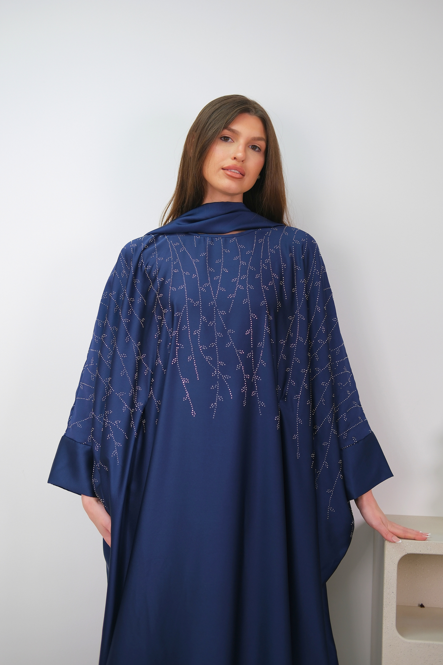 Noor Navy Shimmer Kaftan