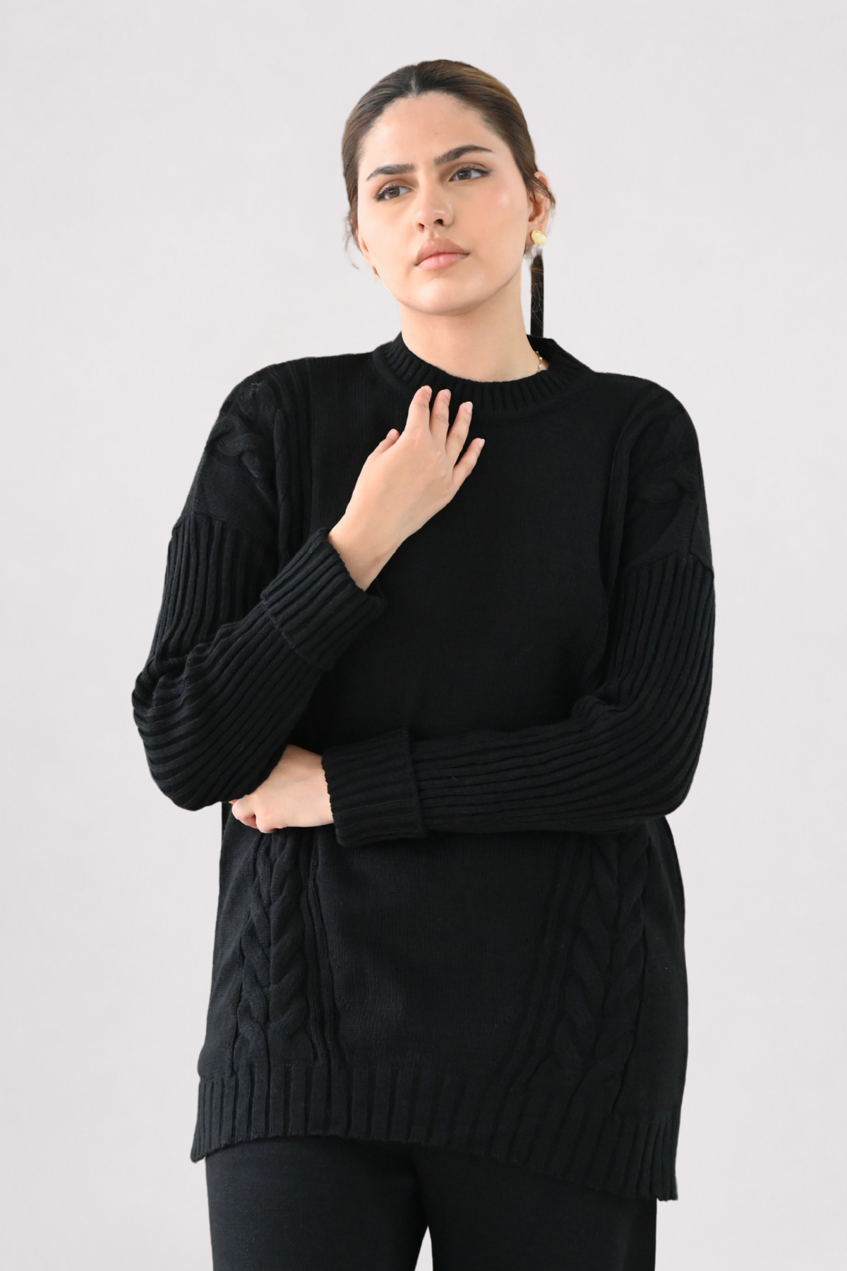 Black Cable Knit Co-ord