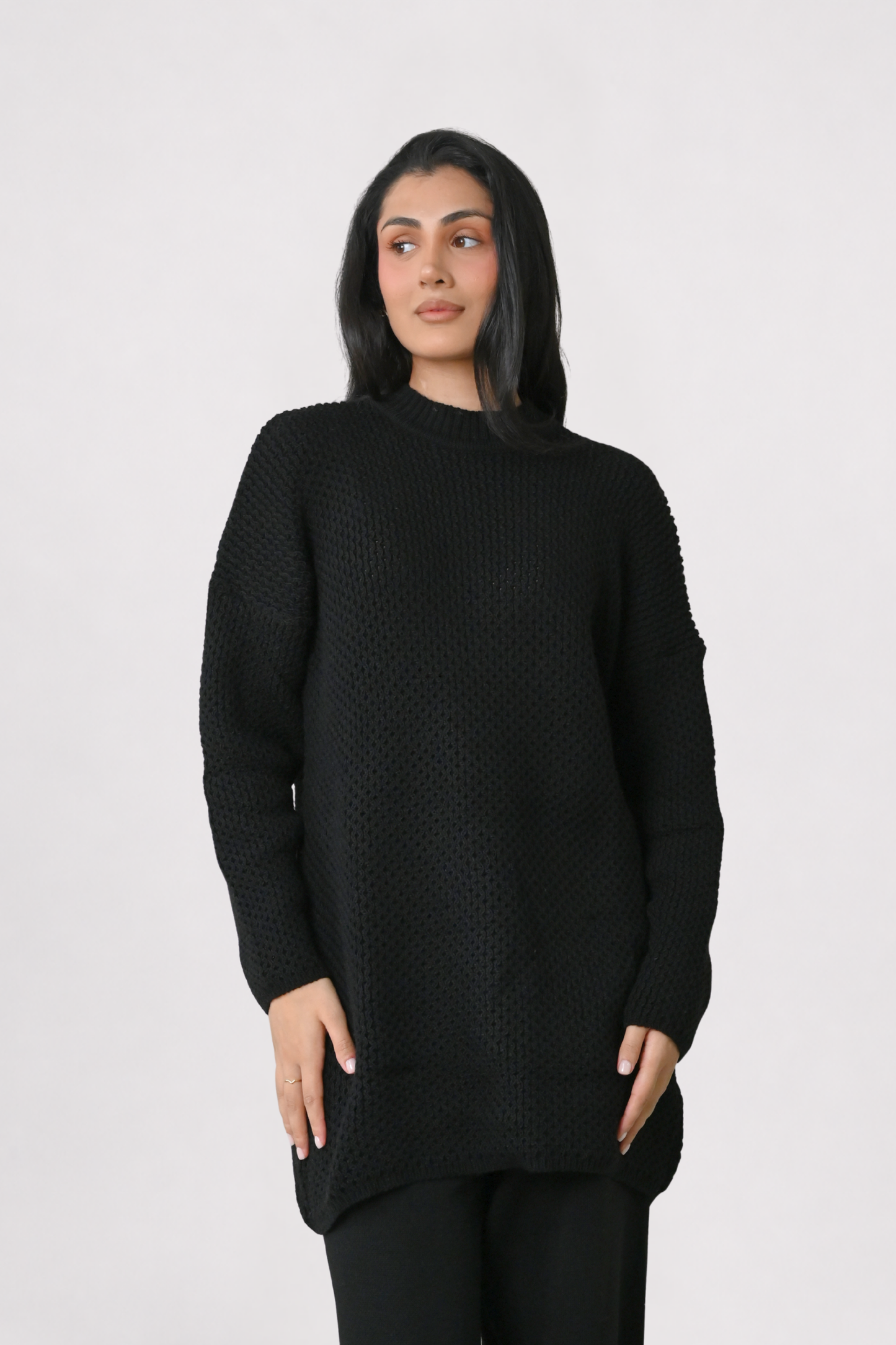 Black Textured Knit Co-Ord