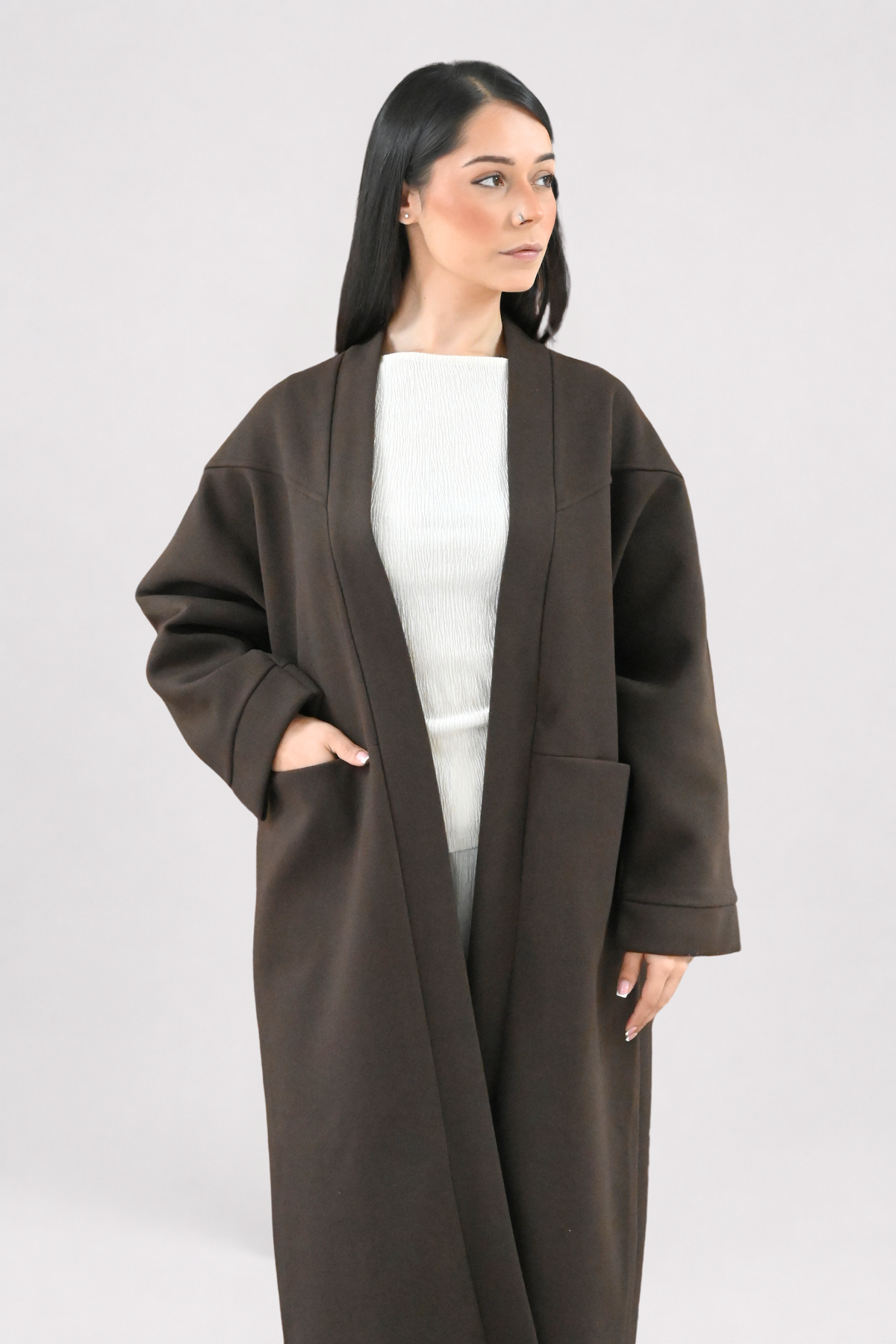 Dark Brown Batwing Coat