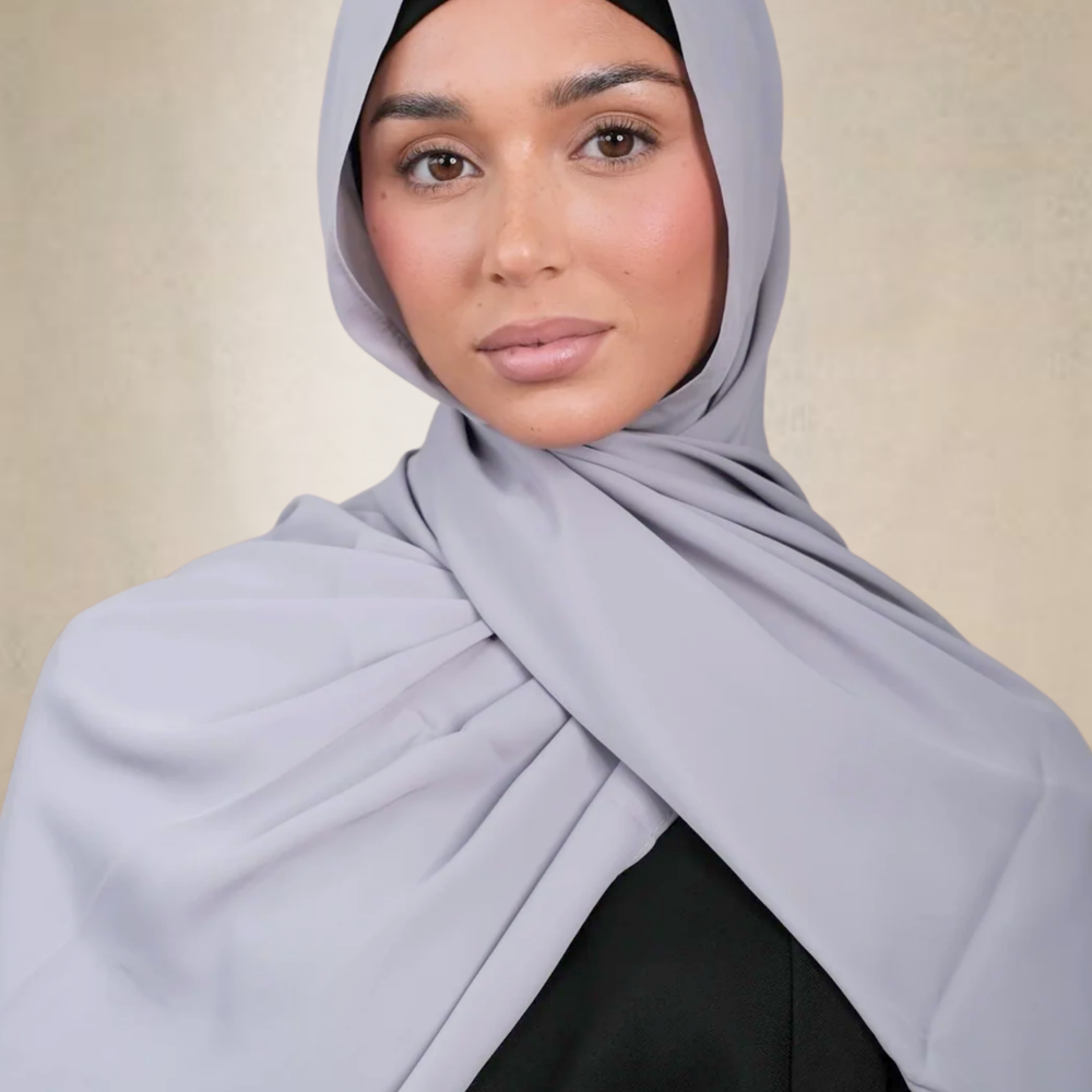 Lilac Chiffon Silk Hijab
