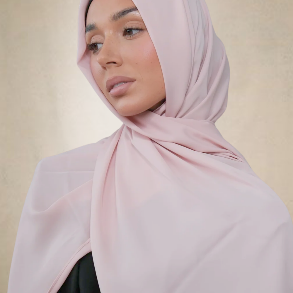 Pink Chiffon Silk Hijab