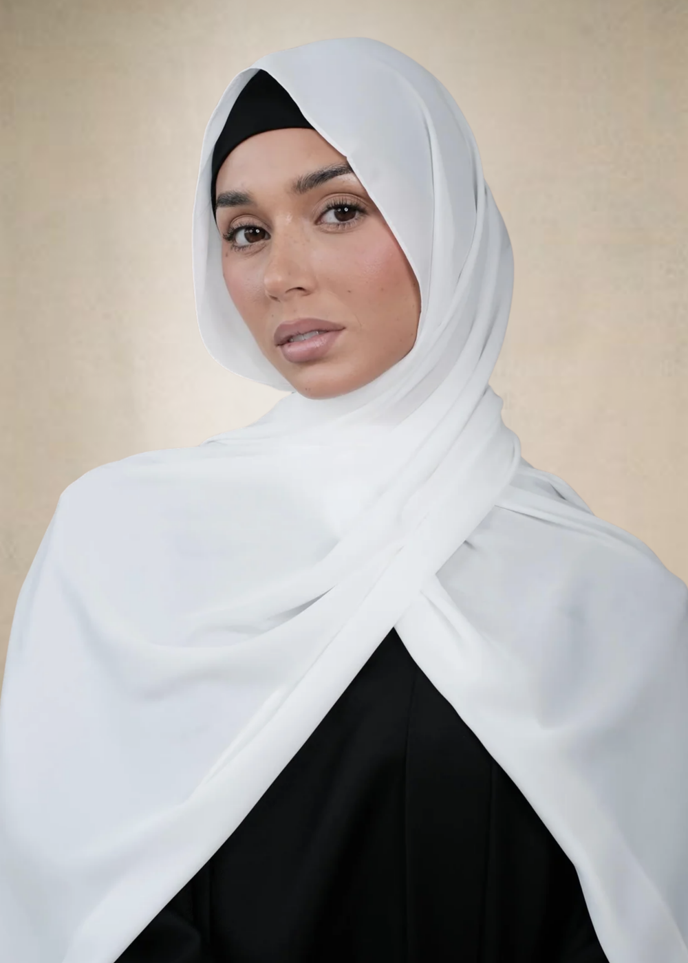 White Chiffon Silk Hijab