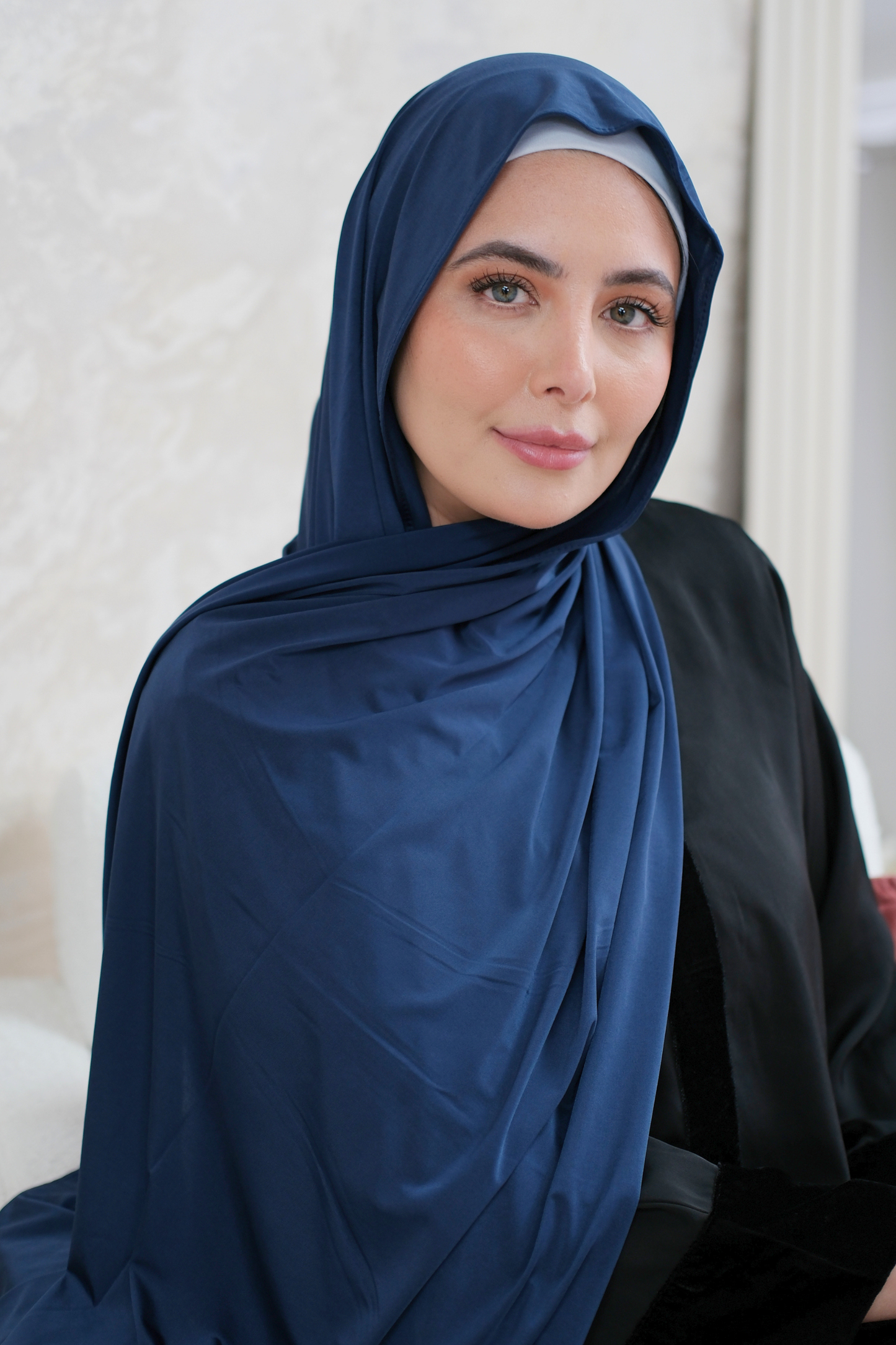 Navy Fluid Jersey Hijab