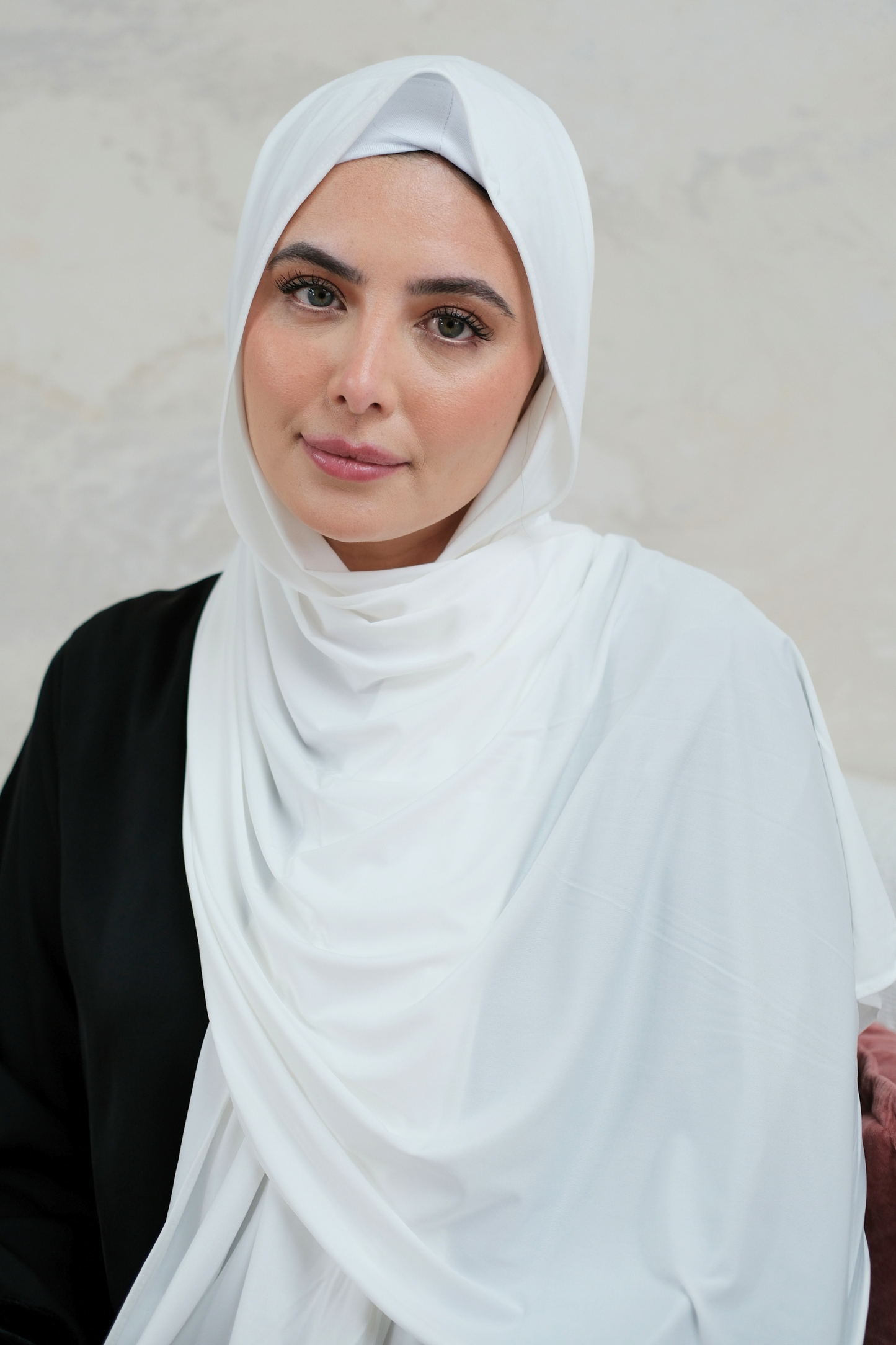 Off White Fluid Jersey Hijab