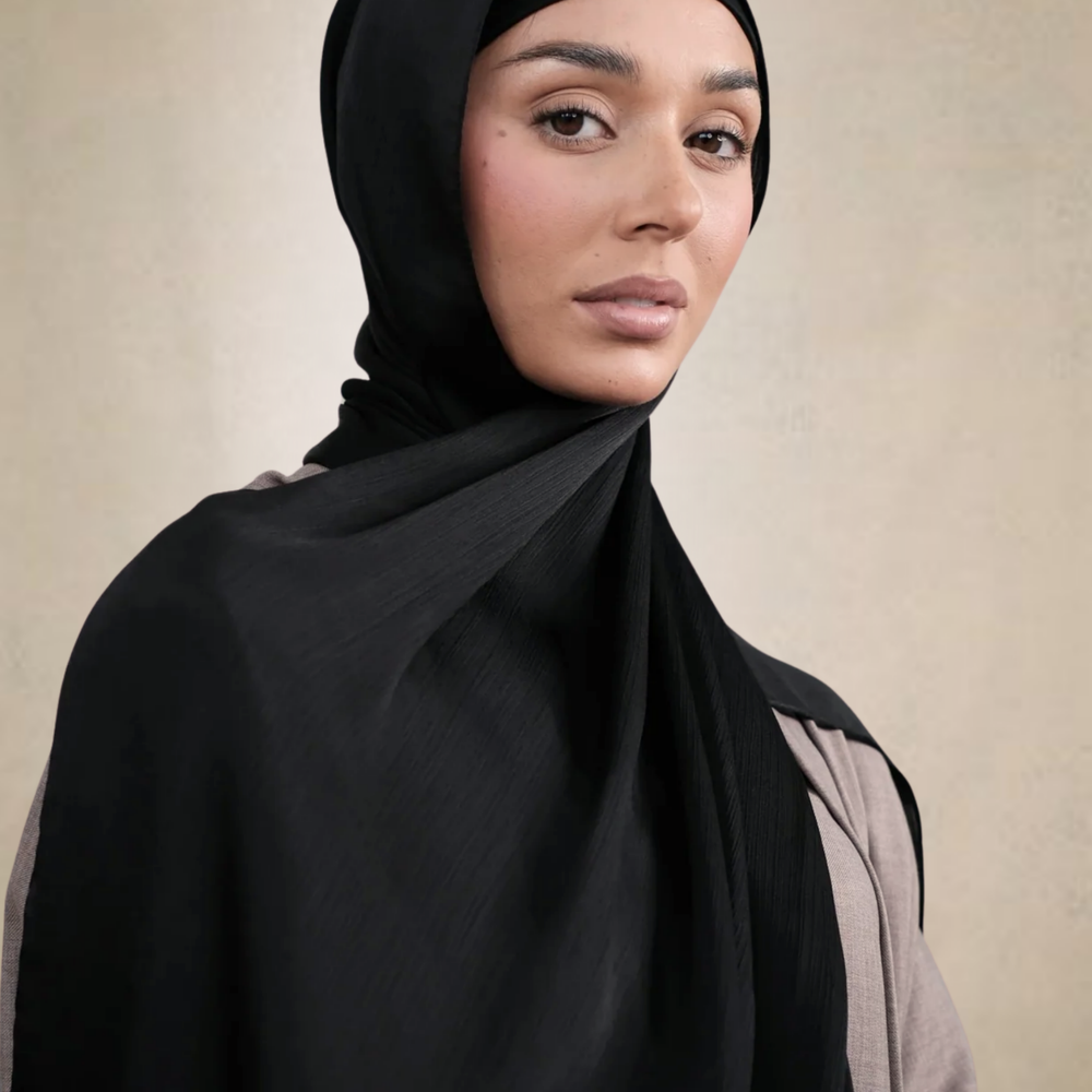 
                      
                        Black Crinkle Silk Hijab
                      
                    