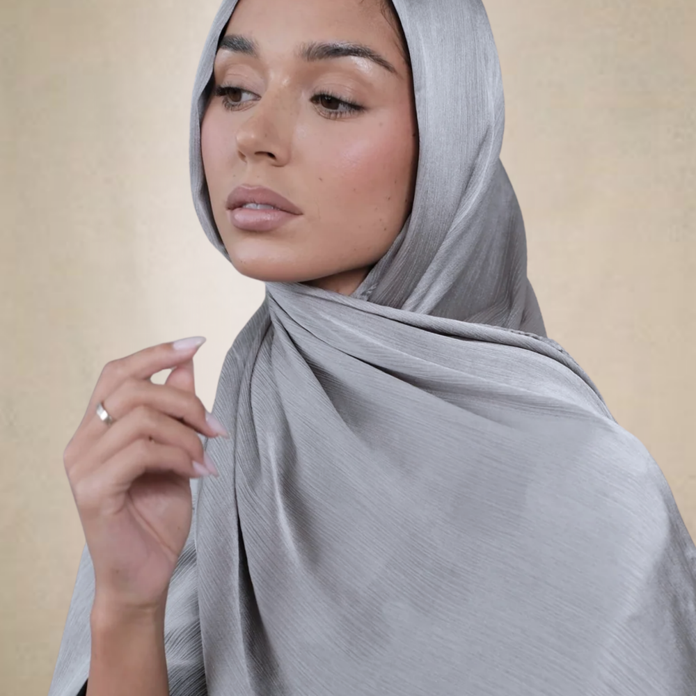 
                      
                        Grey Crinkle Silk Hijab
                      
                    