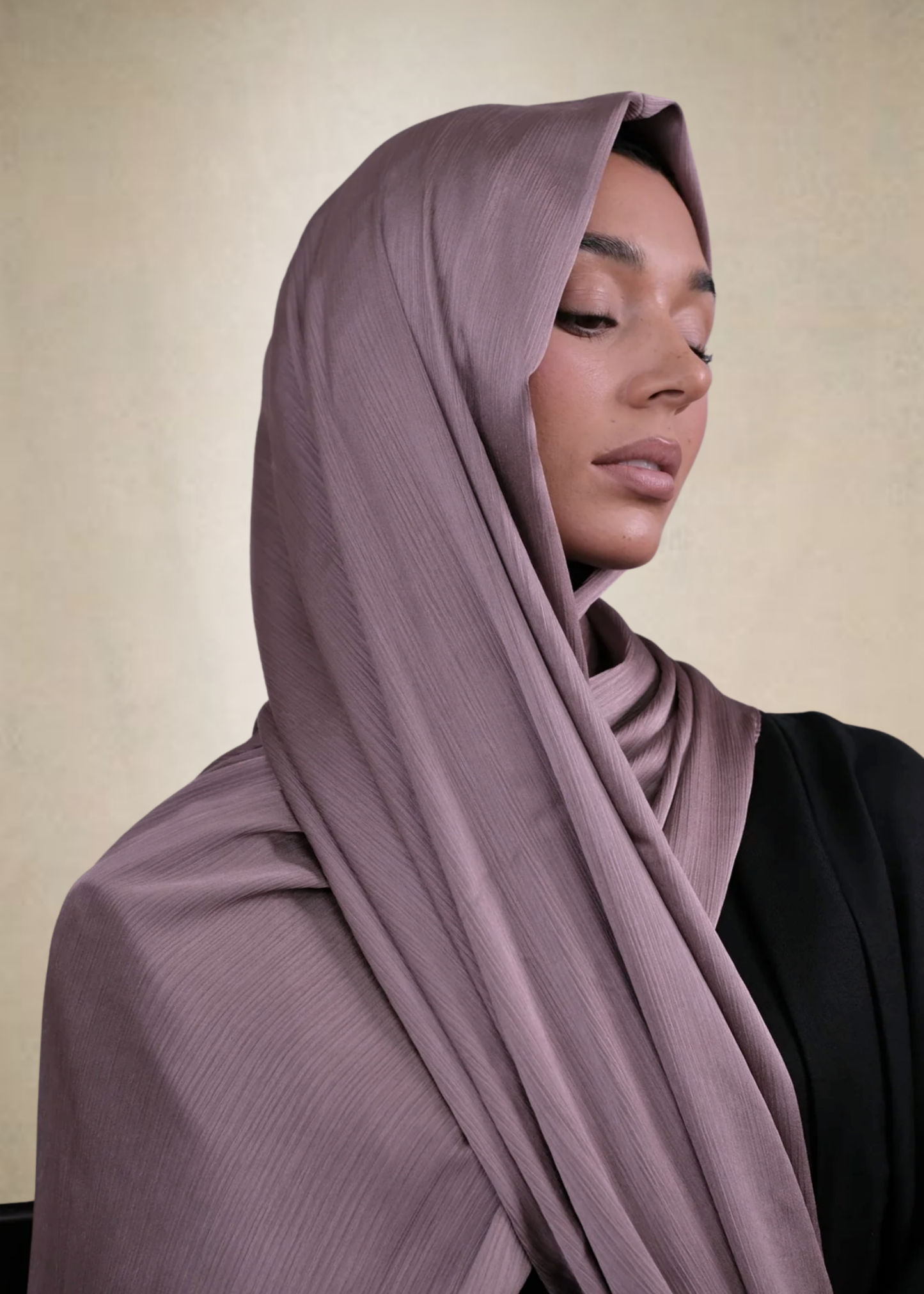 Mauve Crinkle Silk Hijab