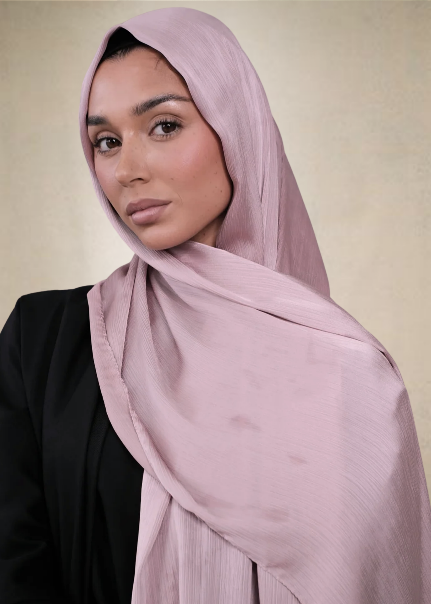 Pink Crinkle Silk Hijab