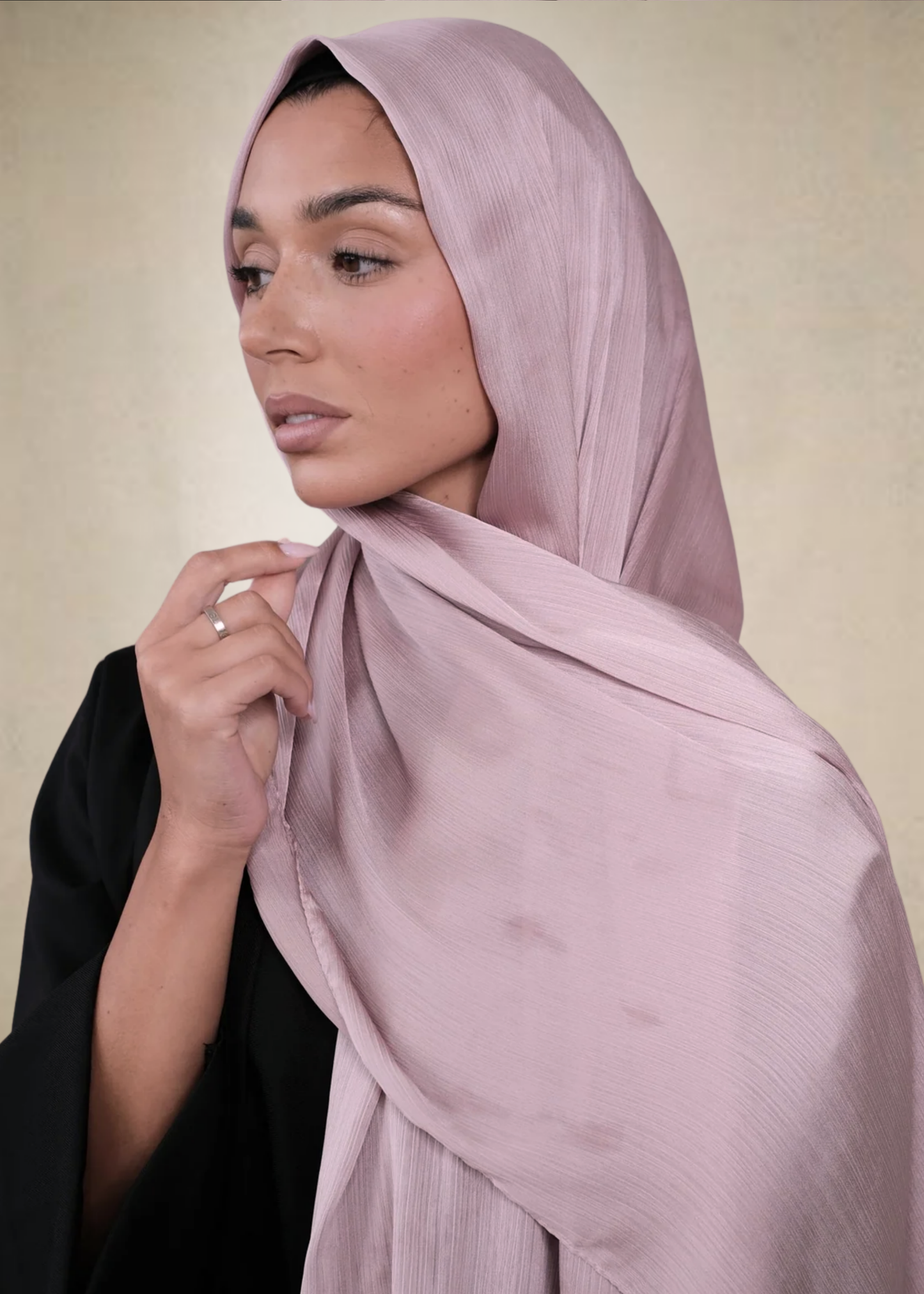Pink Crinkle Silk Hijab