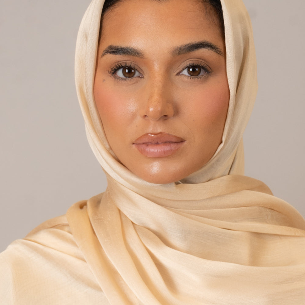 
                      
                        Beige Viscose Silk Hijab
                      
                    