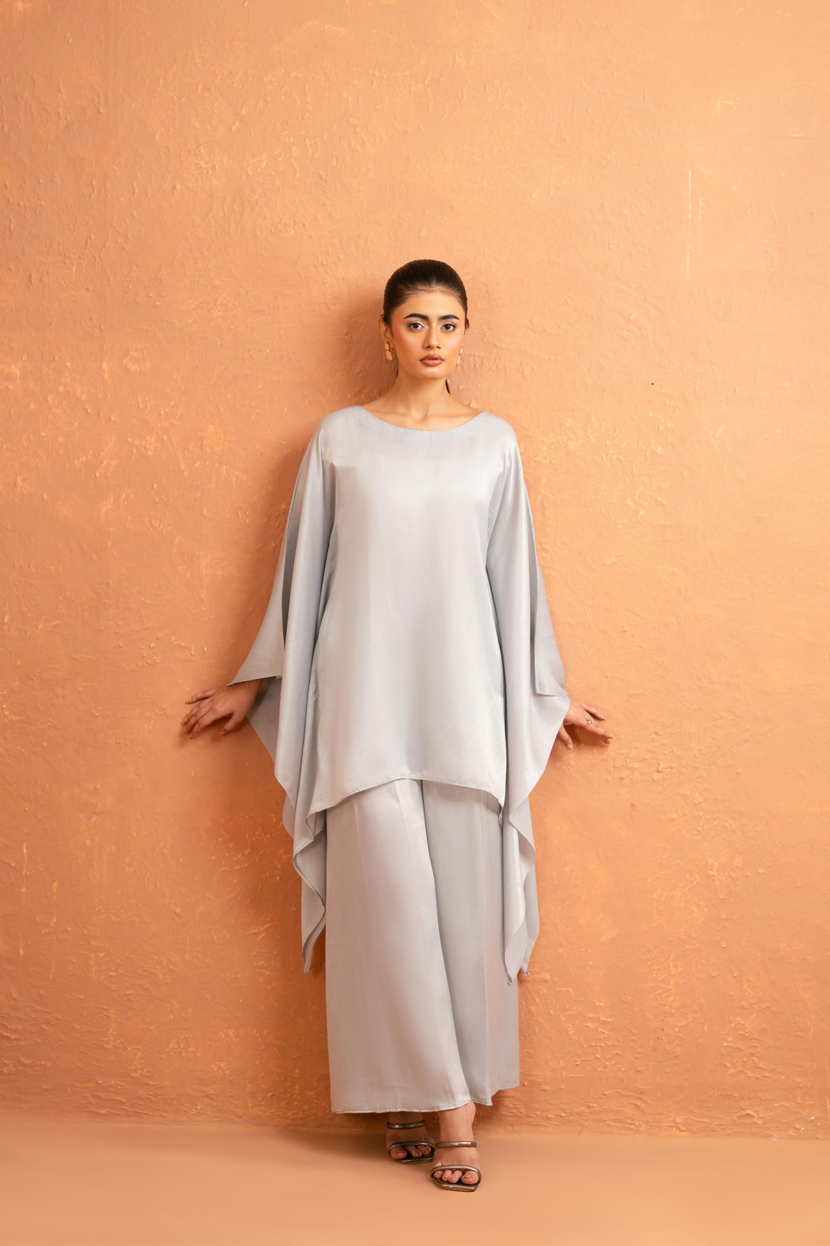 Elise Satin Silver Grey Co-Ord