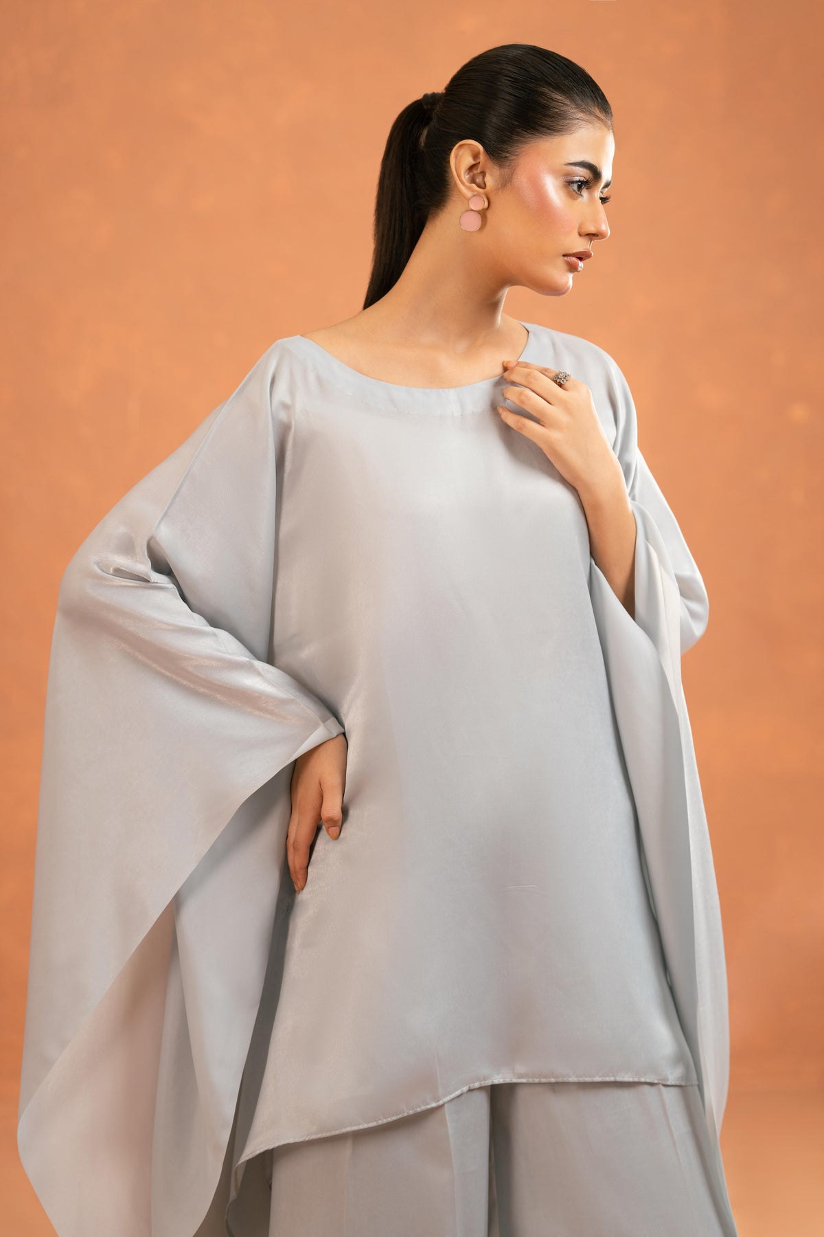 Elise Satin Silver Grey Co-Ord