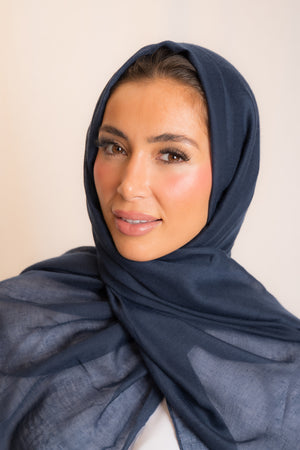 Dark Navy Viscose Hijab
