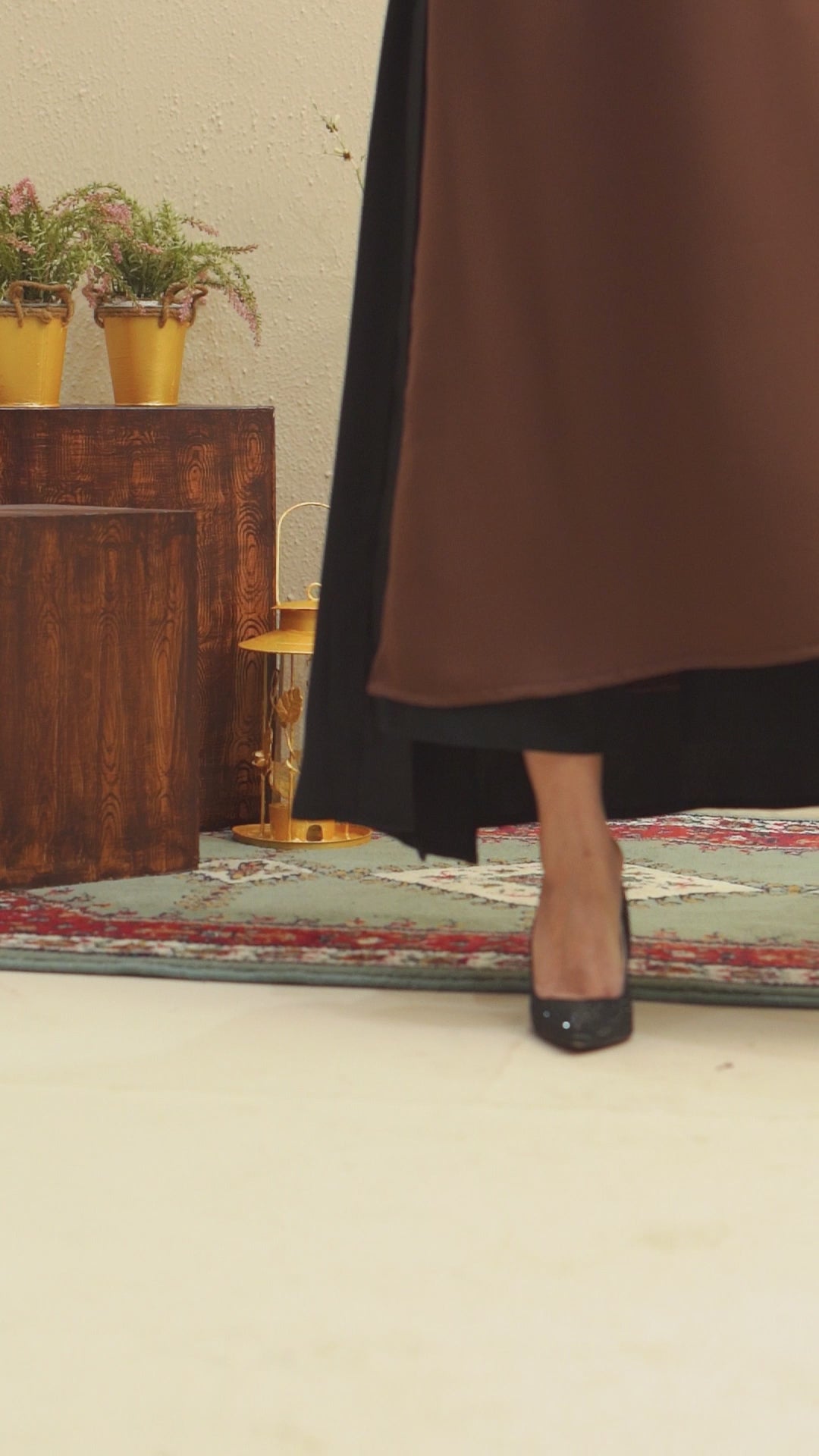 Althea Black Satin Abaya