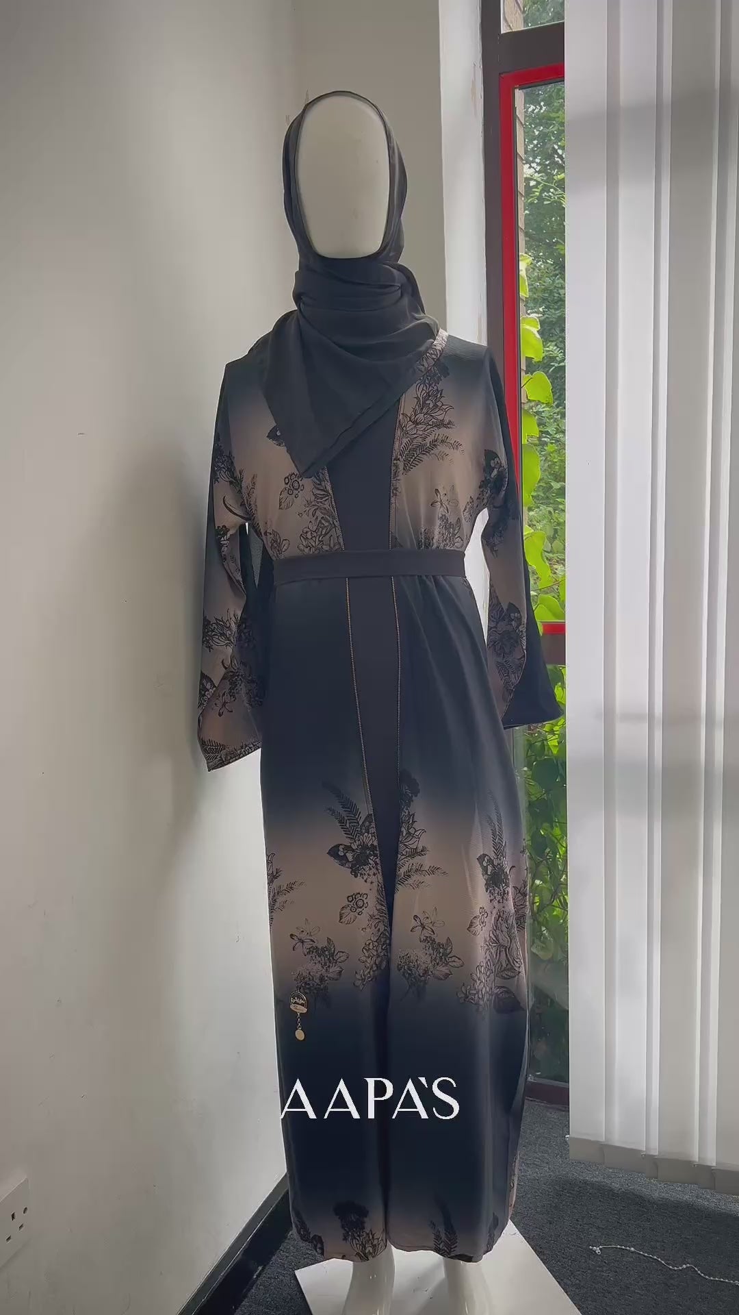 Midnight Stone Teal Abaya