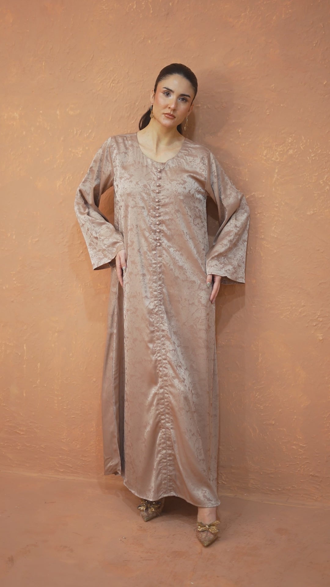 Dusty Satin Jacquard Dress
