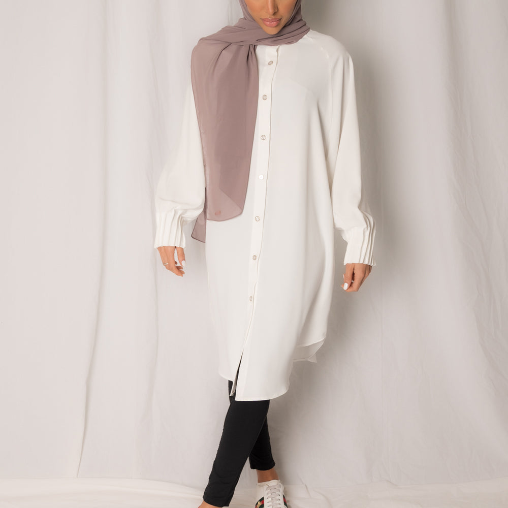 
                      
                        White Buttoned Down Shirt Dress
                      
                    